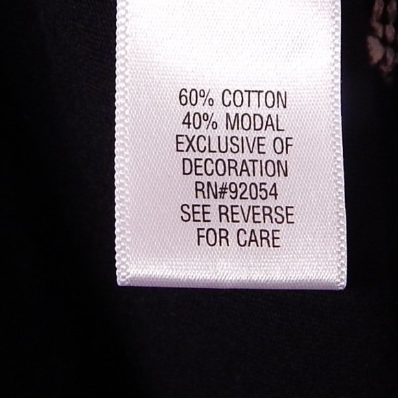 CROFT & BARROW Embroidered Ladies Top == Size Small == Black W/ White - Picture 6 of 7